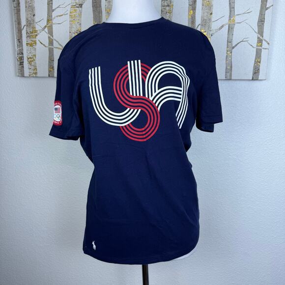 Polo Ralph Lauren Navy Team USA 2024 Summer Olympics Villagewear Tee Shirt Large - Picture 3 of 9